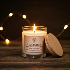 cedar wood scented candle