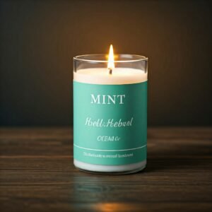 mint herbal scented candle