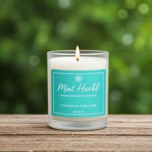 mint herbal scented candle