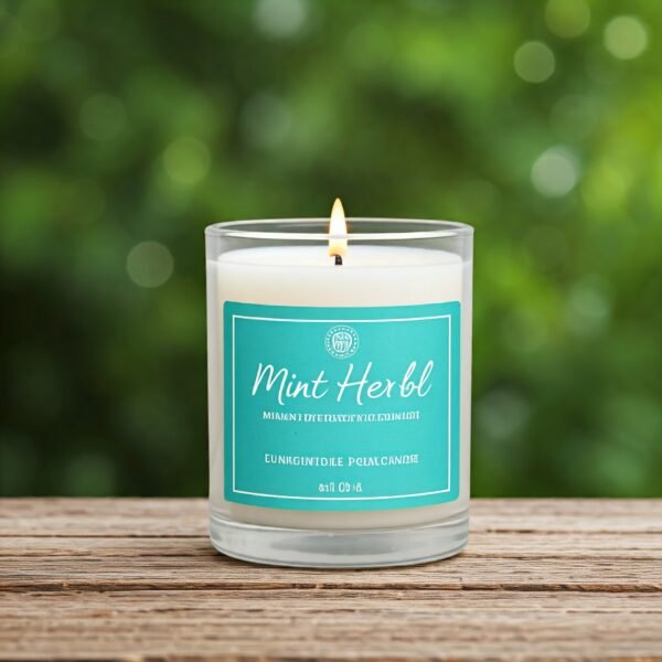 mint herbal scented candle