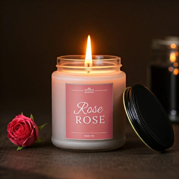 rose scented candle