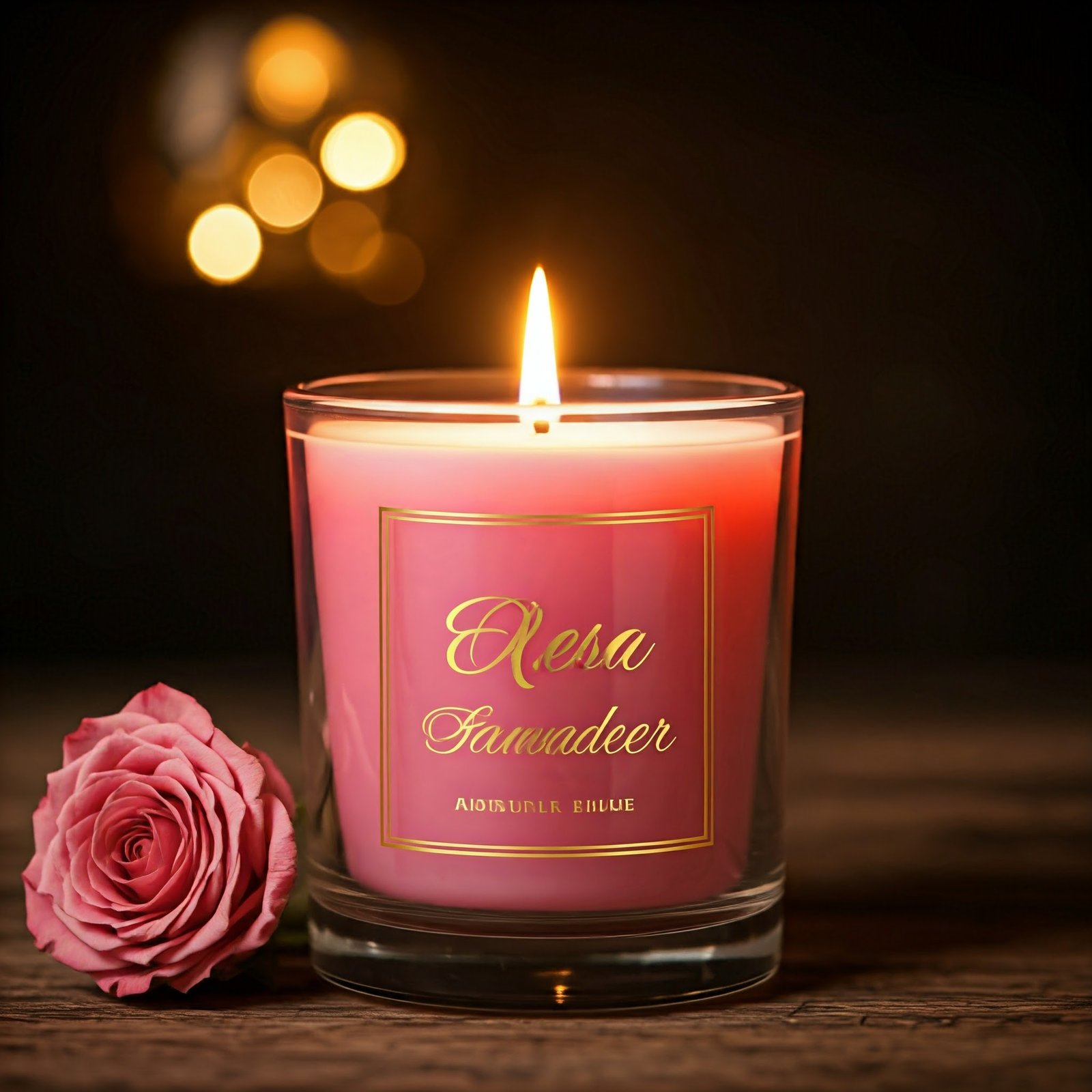 rose scented candle